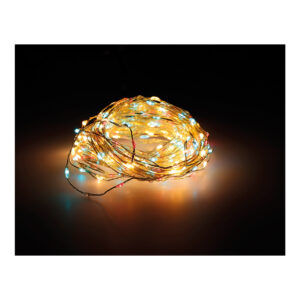 GRINALDA MICRO LED EXTRA DENSO DOURADO-MULTICOR PISCANDO 14m 567 LEDS CABO PRATEADO