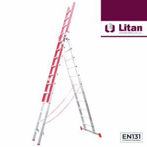 Escada Alumínio Fibra Eletricista Tripla F66 Litan
