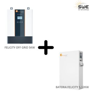 Kit inversor Off-Grid Felicity 5000W + bateria Felicity 48V 5,12 kW
