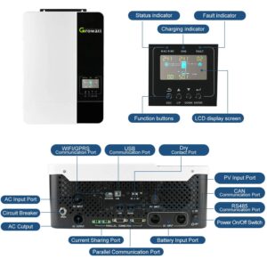Inversor Growatt Off Grid 3500 SPF para instalação isolada